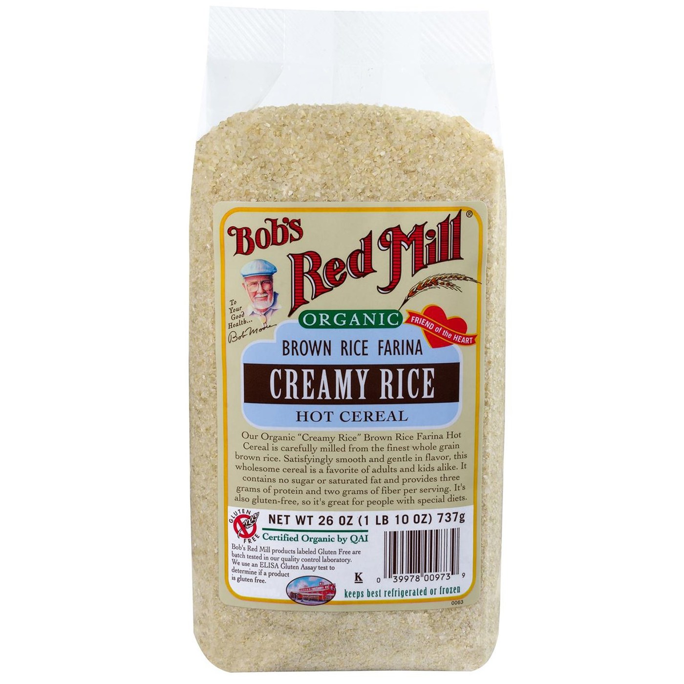 Bobs Red Mill Orgânico cremoso Arroz Hot Cereal (4 blocos) de 4 - 26 onças Bags