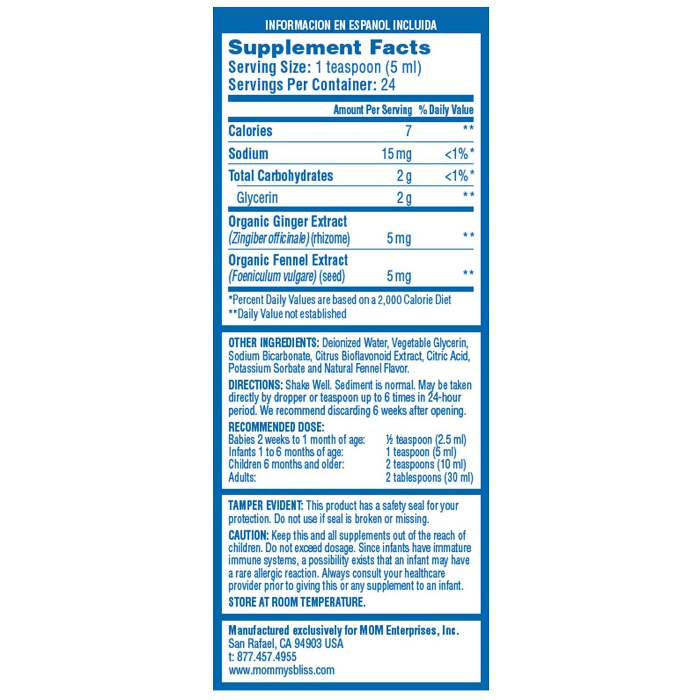 MOM Enterprises - Gripe Water (Alívio para cólica & Gases) - 120 ML - Imagem 2