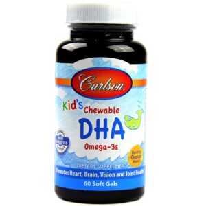Carlson Labs Mastigável DHA para Crianças Laranja 60 Cápsulas em Gel