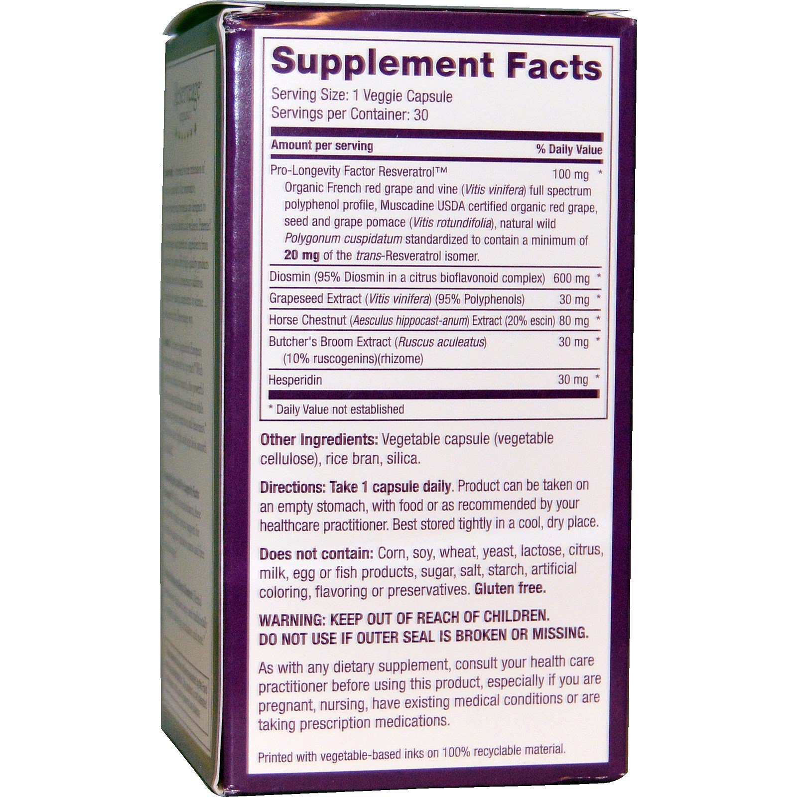 ReserveAge Nutrition, Pernas Lindas, Complexo de Diosmina Avançada, 30 cáps. vegetarianas - Imagem 2