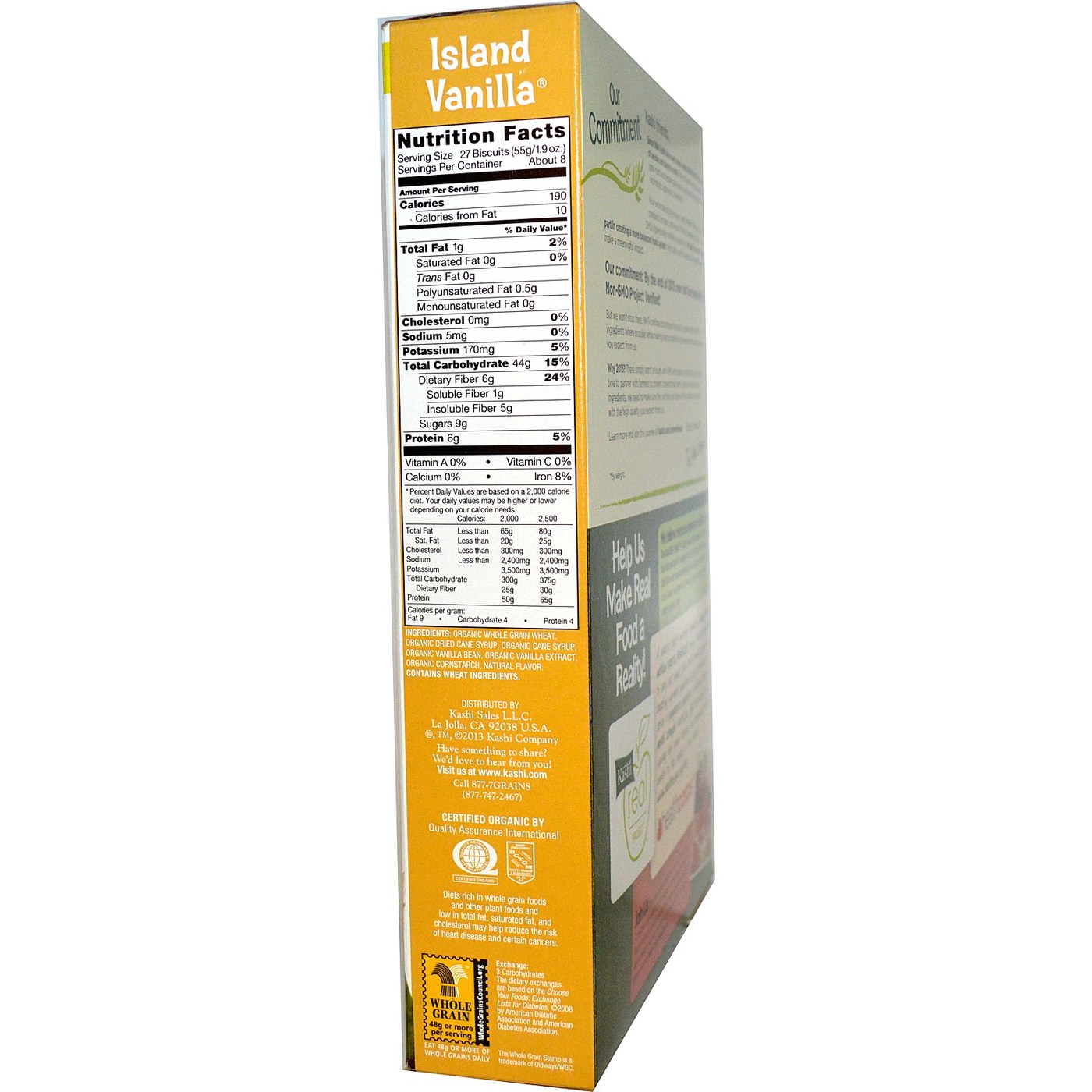 Kashi Trigo Integral Biscoitos Ilha Vanilla 16,3 oz - Imagem 2