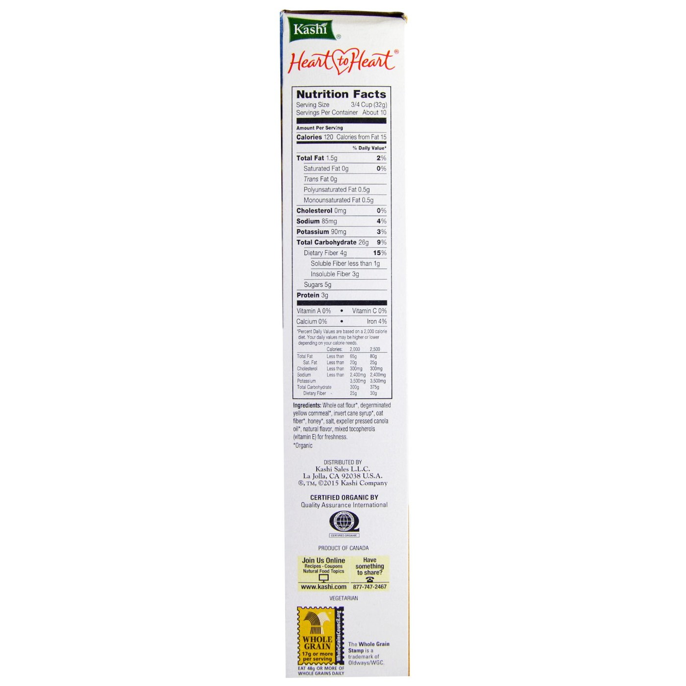 Kashi Coração a Coração Cereal (10 Pack) Mel Torrado aveia 10 - 12 Caixas oz - Imagem 2