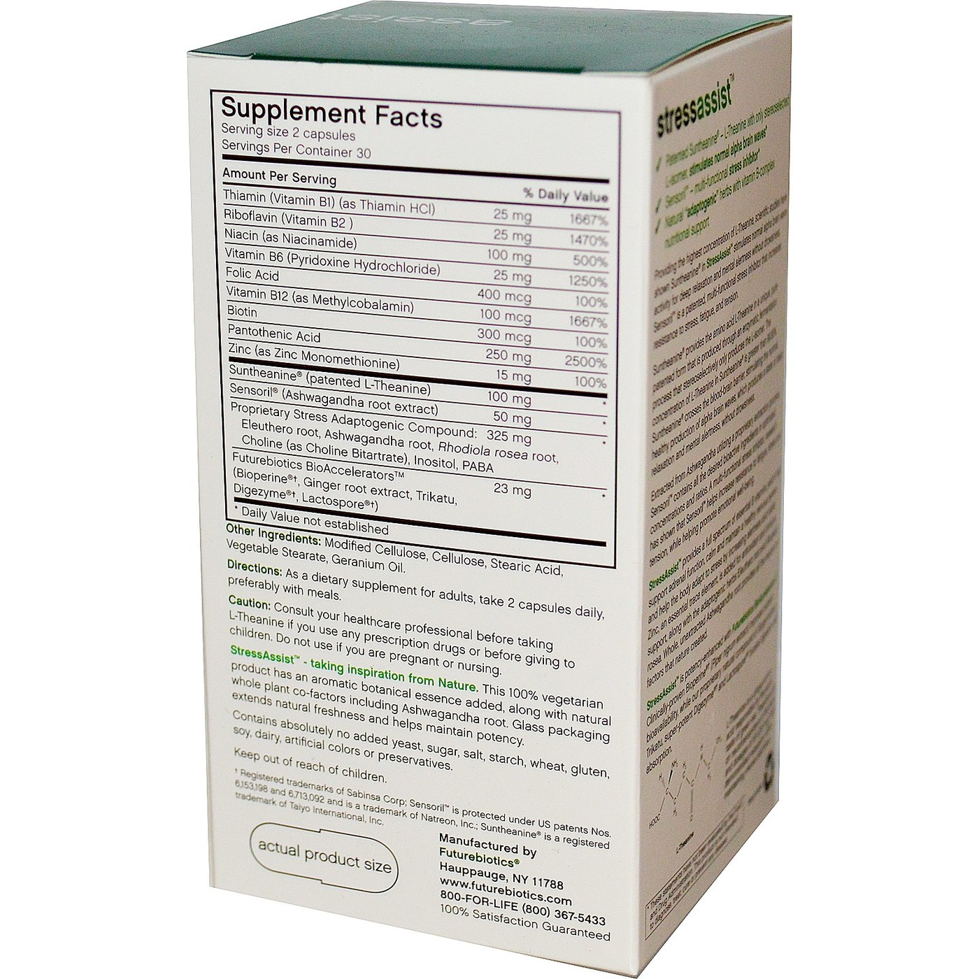 Futurebiotics Estresseassist 60 Cápsulas - Imagem 2