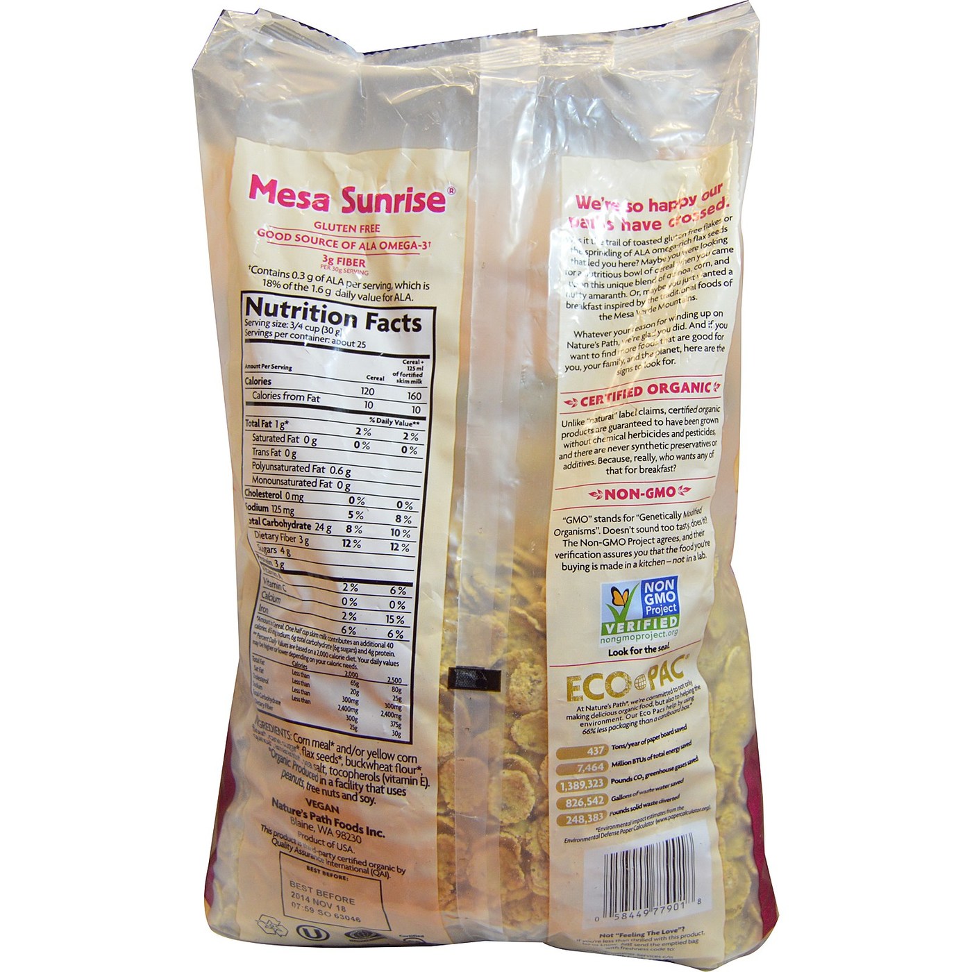 Natures Path Orgânico Mesa Sunrise Cereal 26,4 oz - Imagem 2