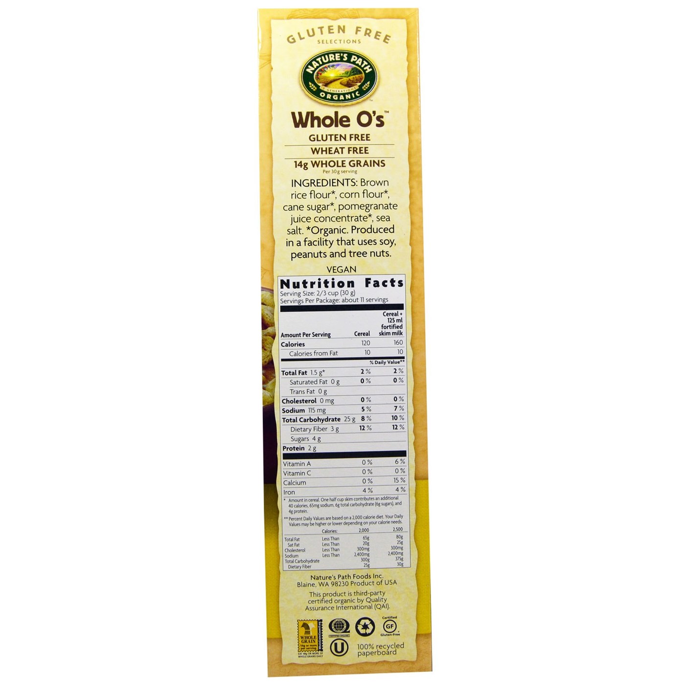 Natures Path Cereal do Gluten Free Whole O 11,5 oz - Imagem 2