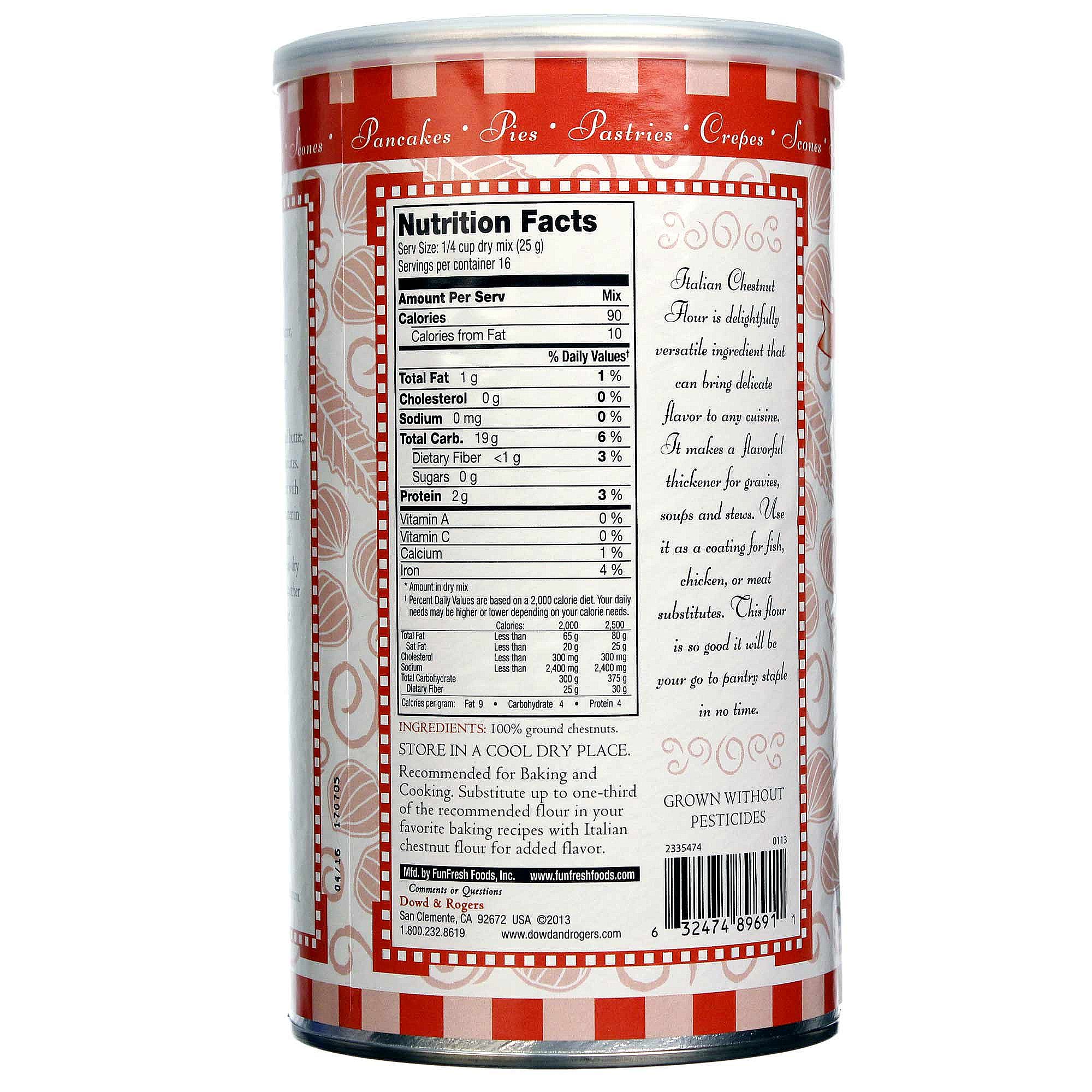 FunFresh Foods Italiano Castanha Farinha 14 oz - Imagem 2