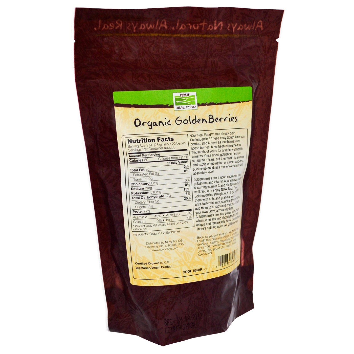 Now Foods Certified Orgânico Berries de Ouro 8 oz - Imagem 2
