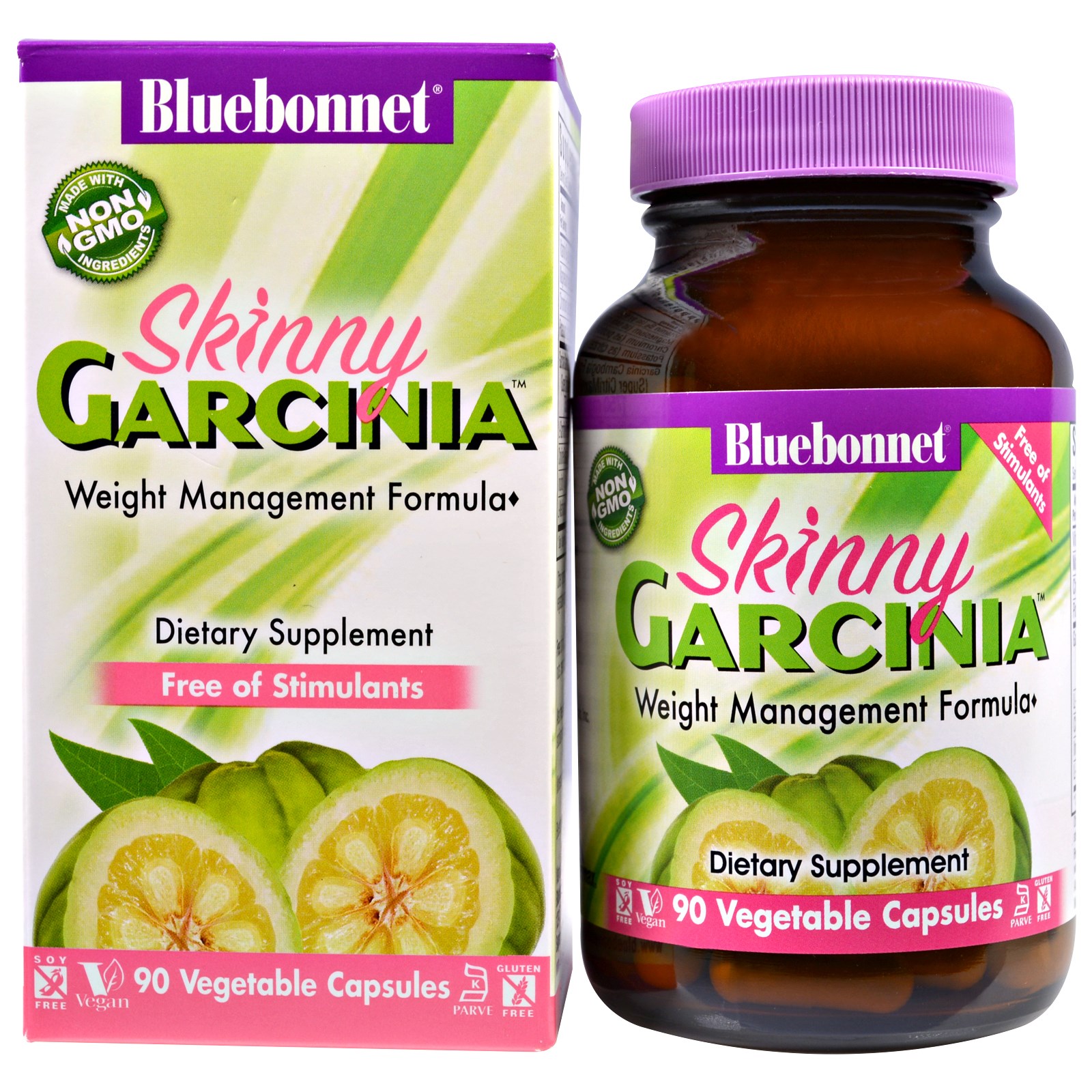 Bluebonnet Nutrition, Fórmula para Controle de Peso Skinny Garcinia, 90 Cápsulas Vegetais