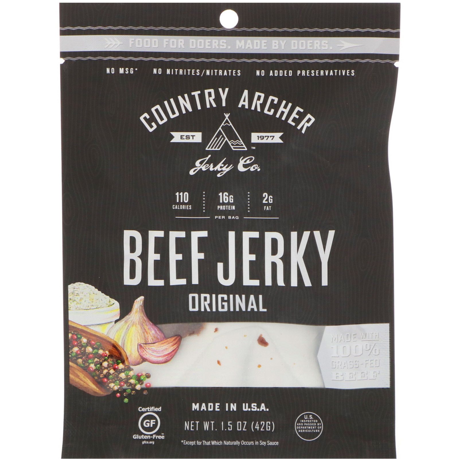 Country Archer Jerky, Beef Jerky, Original, 12 Pack, 1.5 oz (42 g) Each - Imagem 2