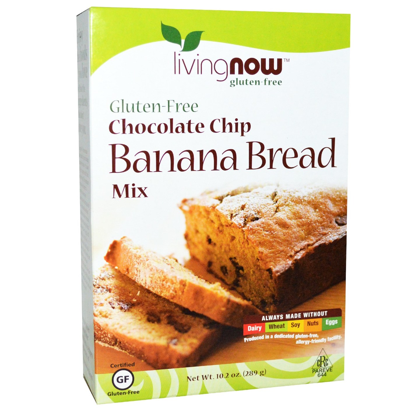 Now Foods Sem glúten Chocolate Chip Banana Bread Mix 10,2 onças (289 g)