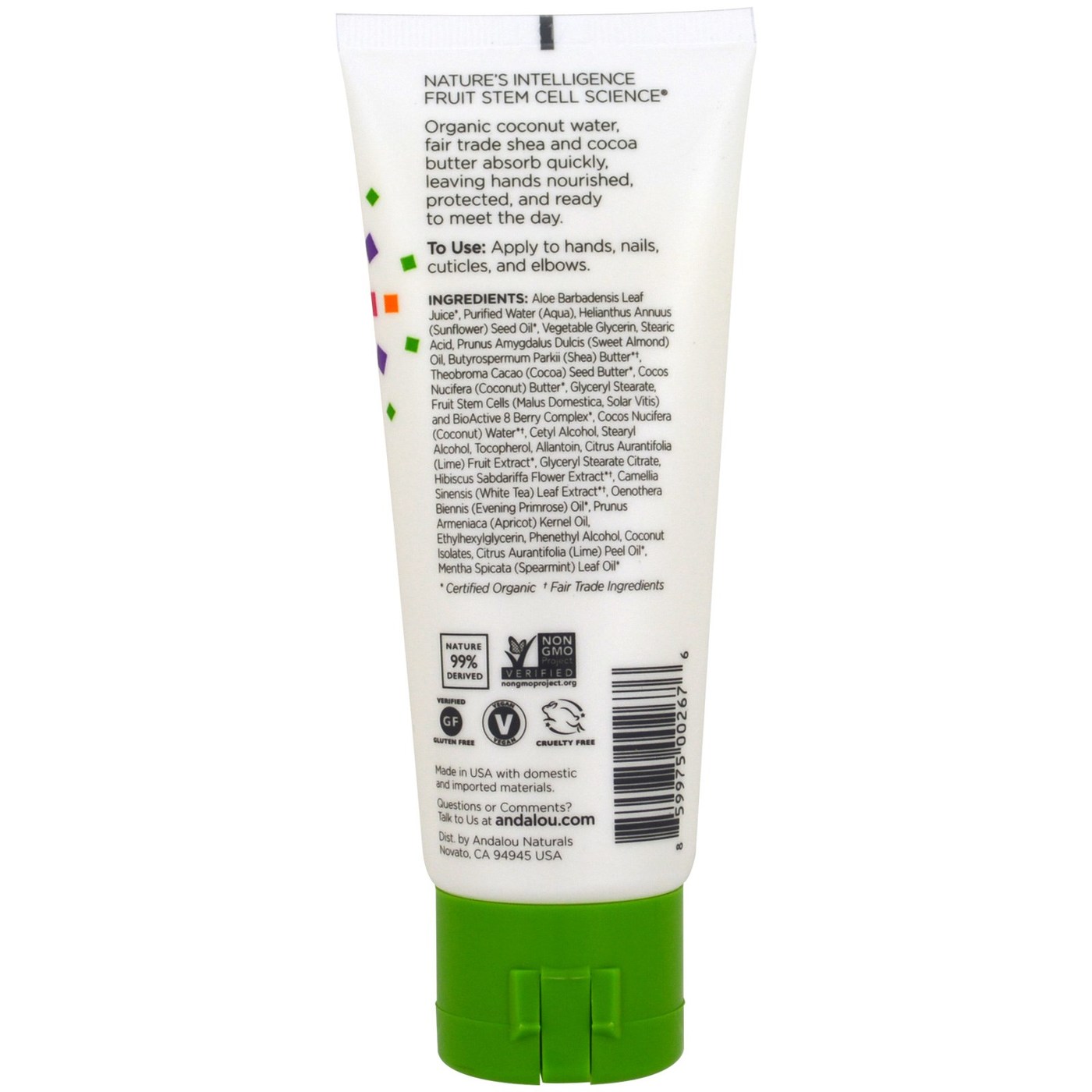 Andalou Naturals A Path of Light Hand Cream, Lima Blossom - 3.4 oz - Imagem 2