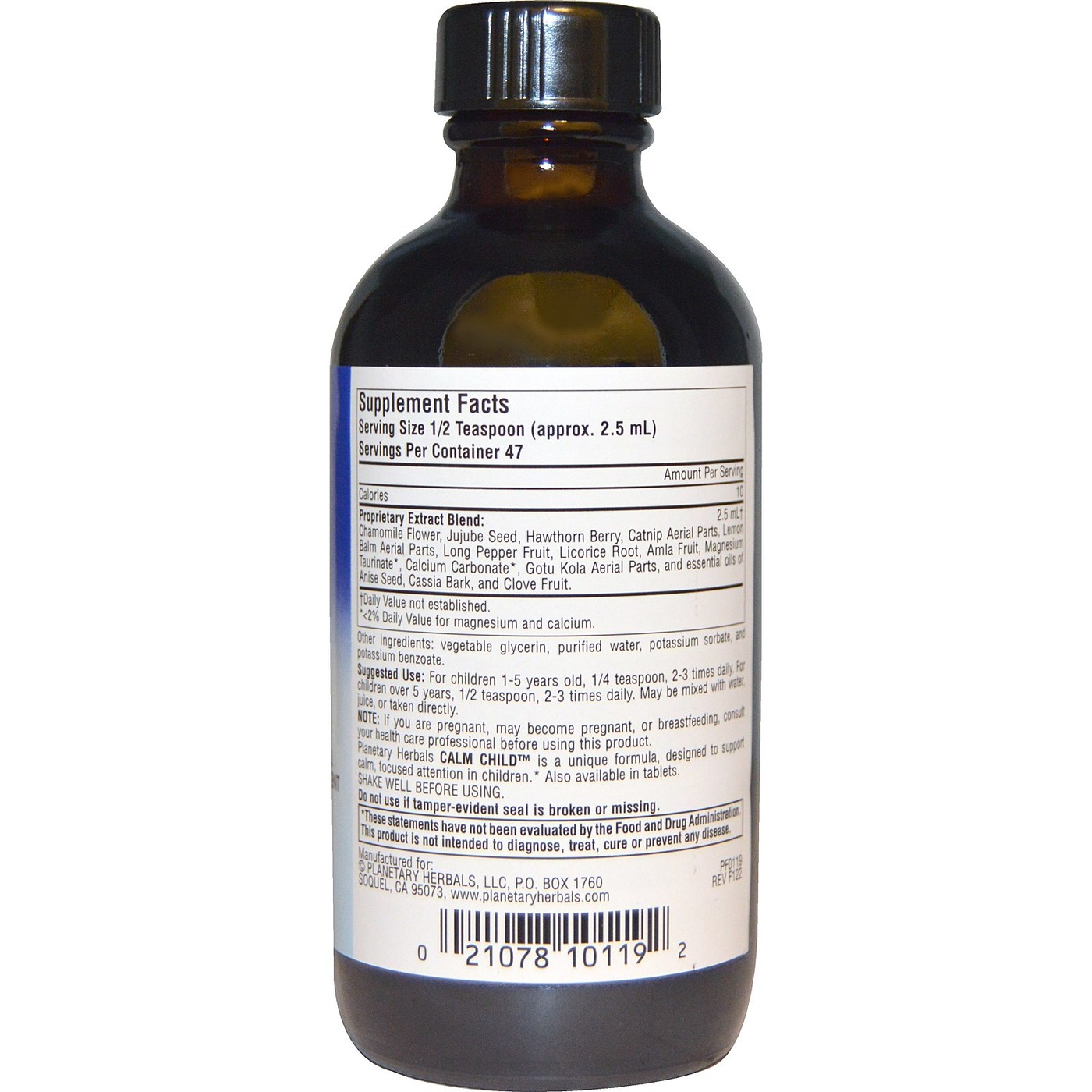 Planetary Formulas Criança Calma Ervaal xarope 8 fl oz - Imagem 2