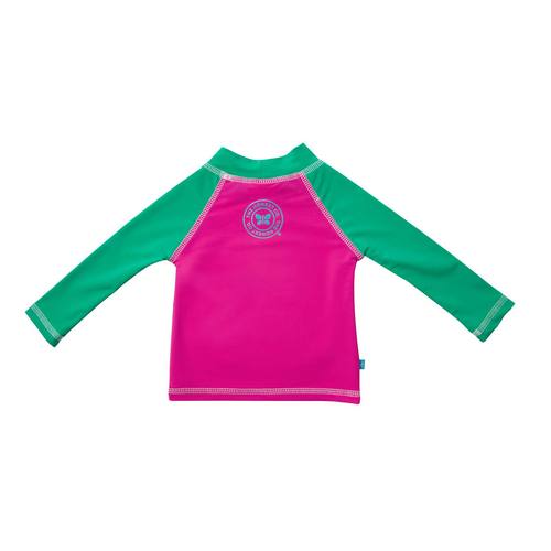 The Honest Company UPF 50 Swim Shirt, ampla - Green and Pink