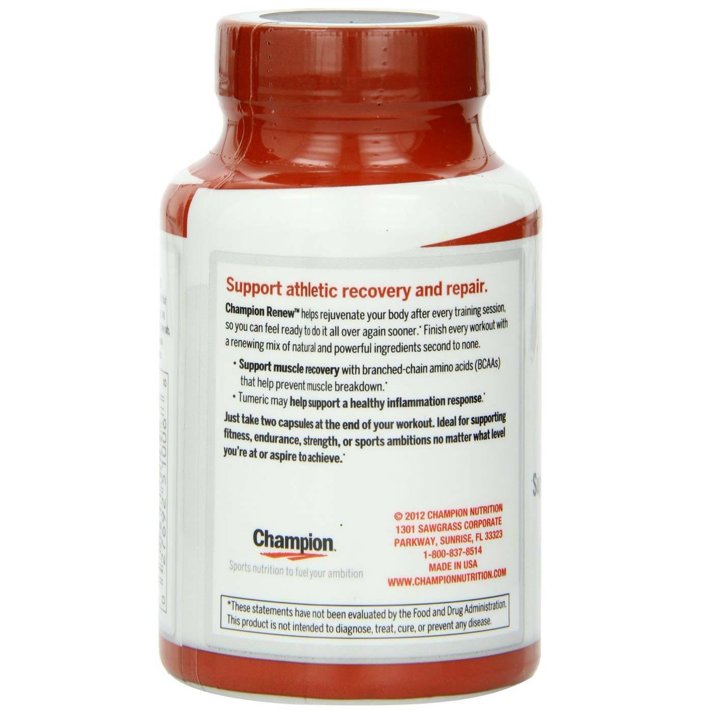 Champion Performance Renew Post-Workout Booster - 60 Cápsulas - Imagem 3