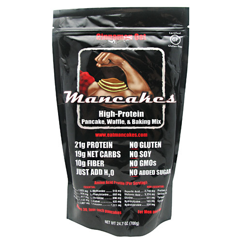 Mancakes High-Proteína Pancake Waffle & Baking Mix, Aveia de canela - 24.7 oz