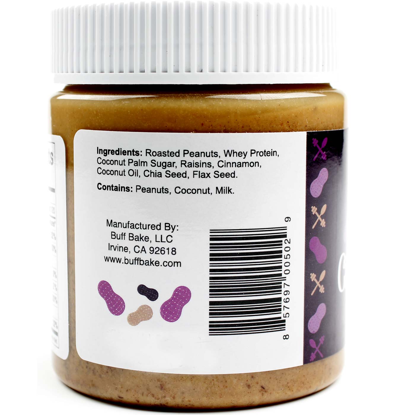 Pasta de Amendoim de Proteína Cinnamon Raisin - Buff Bake - 340g - Imagem 3