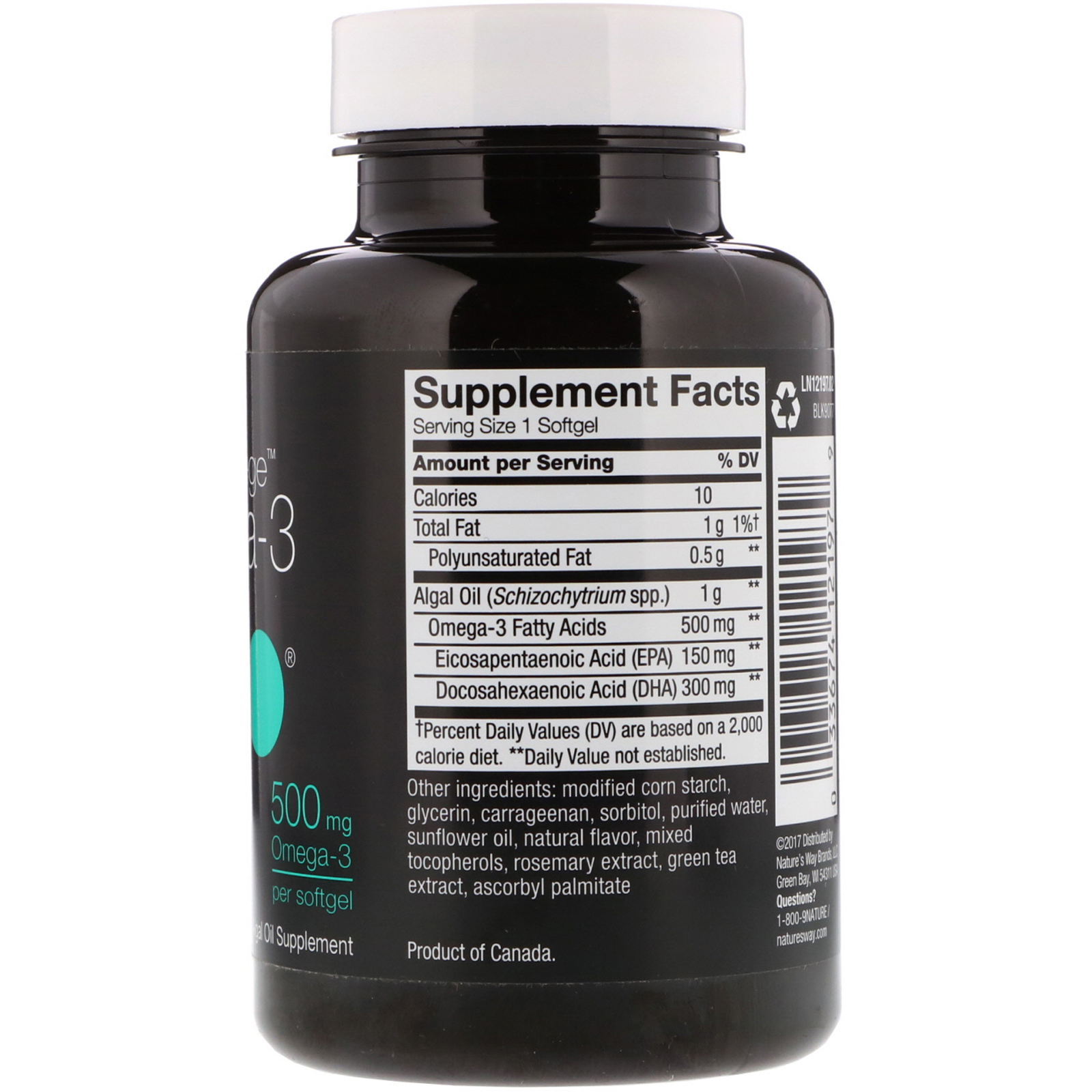 Ascenta, NutraVege, Omega-3 Plant, 500 mg, 30 Softgels - Imagem 2