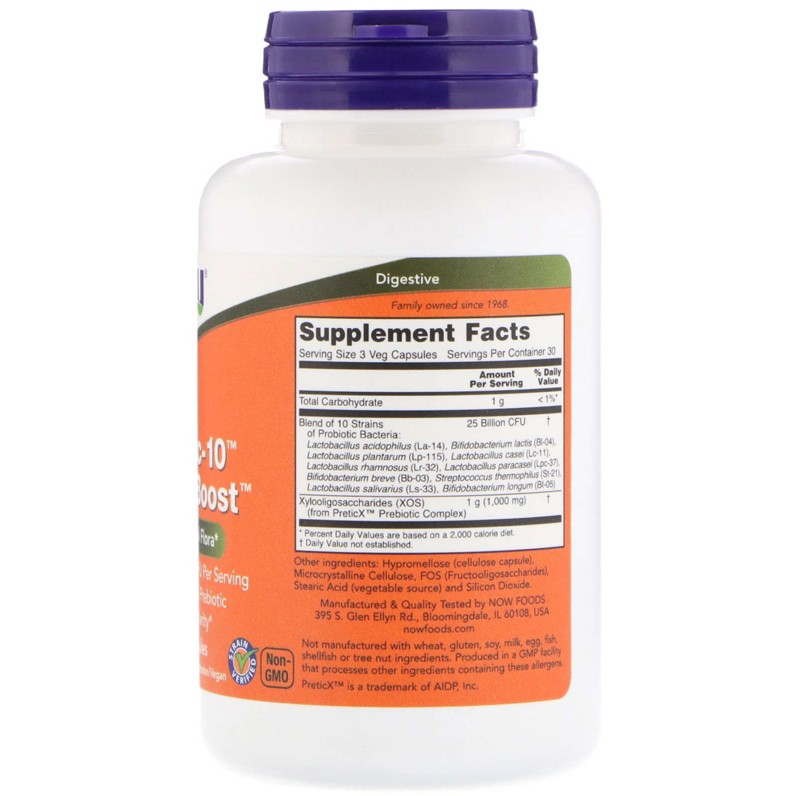 Now Foods, Probiotic-10 & Bifido Boost, 90 Veg Capsules - Imagem 2