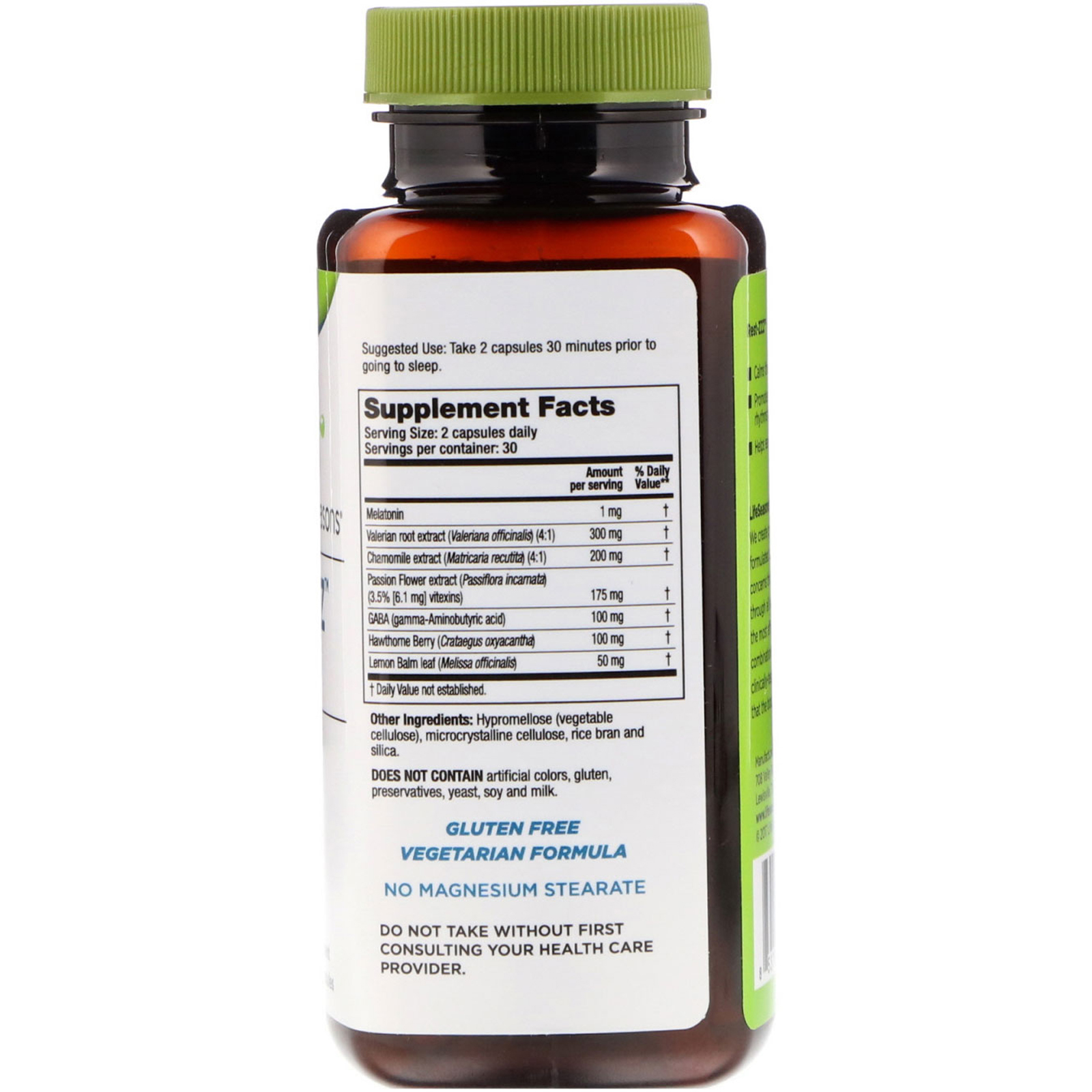 Life Seasons, Rest-ZZZ Sleep Support, 60 Vegetarian Capsules - Imagem 2