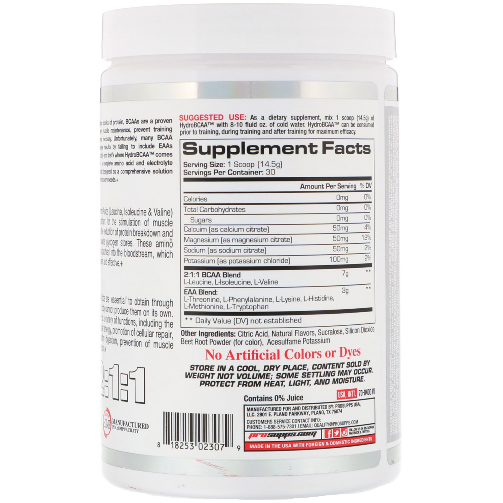 ProSupps, Hydro BCAA, Dragon Fruit, 15.3 oz (453 g) - Imagem 2