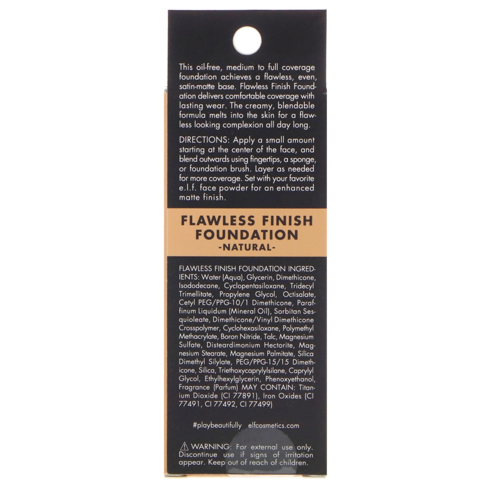 E.L.F. Cosmetics, Flawless Finish Foundation, Oil Free, Natural, 0.68 fl oz (20 ml) - Imagem 2