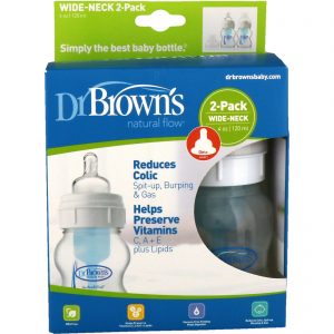 Comprar dr. Brown's, natural flow, wide-neck, level 1, 0 + months, 2 pack bottles, 4 oz (120 ml) each preço no brasil ervas infantis suplemento importado loja 23 online promoção - 26 de março de 2023