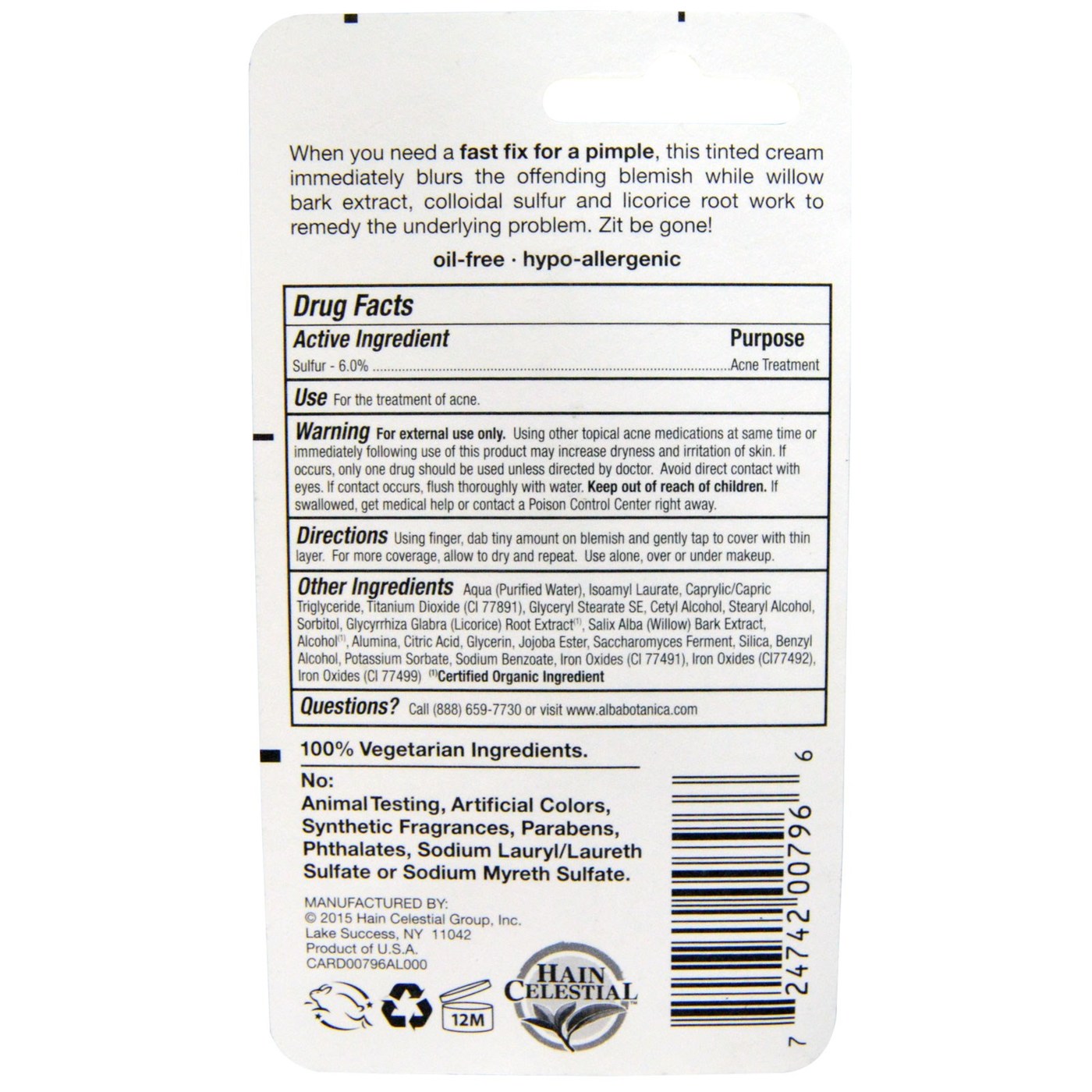 Alba Botanica Fast Fix For A Pimple - .25 oz - Imagem 2