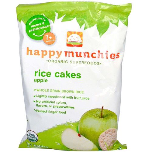 Happy Bebê Feliz Munchies Arroz bolos de maçã 1,4 onças