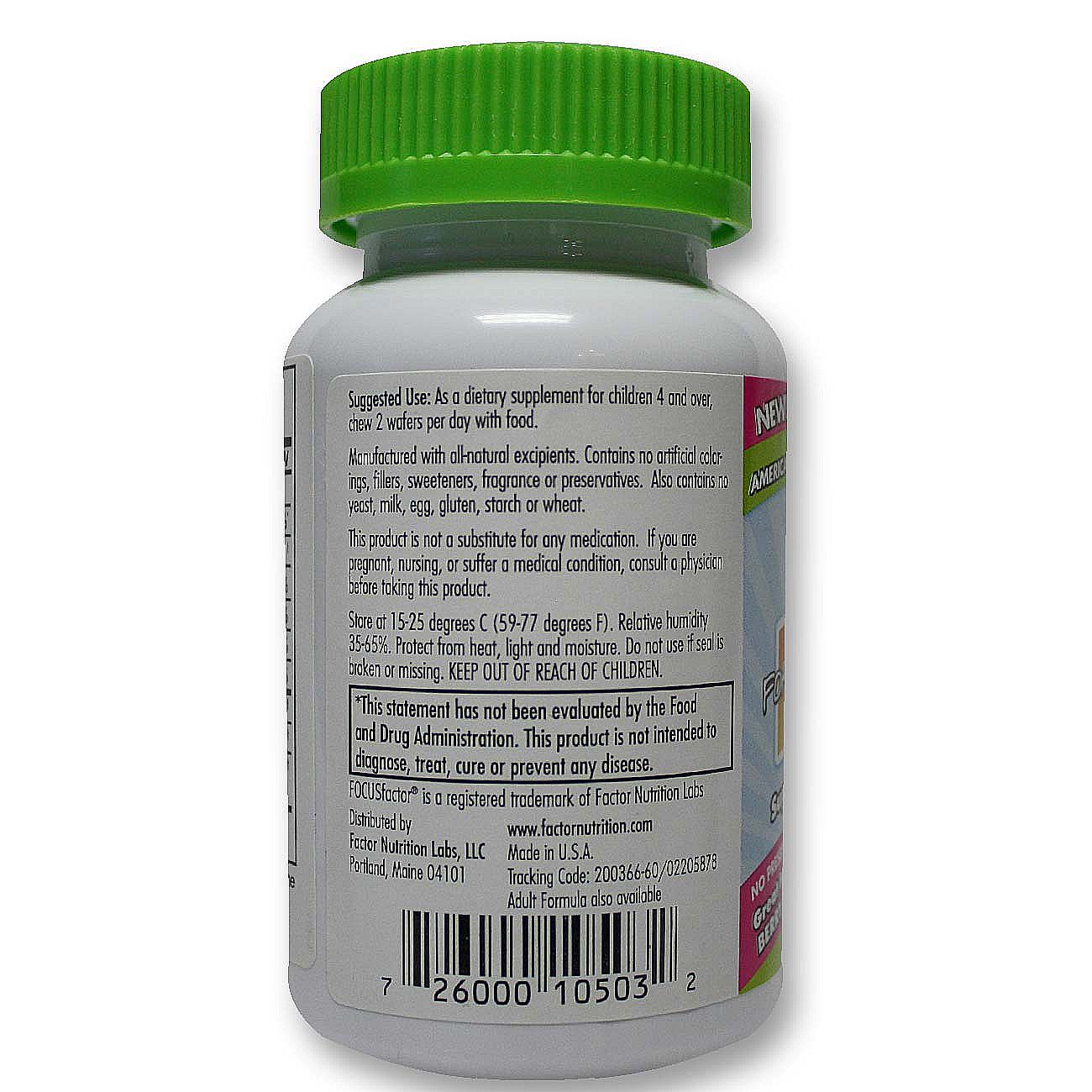 Factor Nutrition Labs, FOCUSFactor Infantil - 60 Comprimidos Mastigáveis - Imagem 4