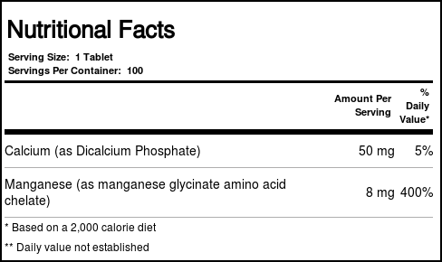 Solgar Chelated Manganês 100 Tabletes - Imagem 3