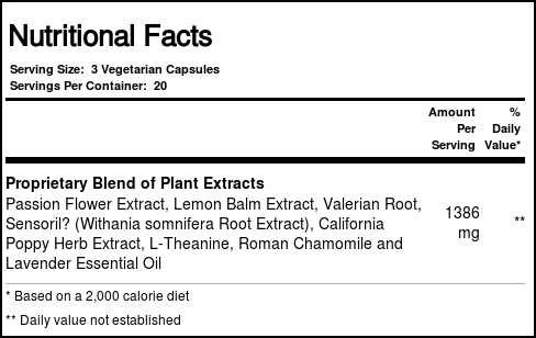 Vital Nutrients Tension Ease - 60 VCapsules - Imagem 2