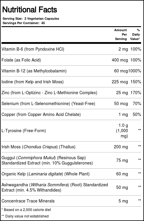 Tireóide Energia Now Foods 90 Cápsulas Vegetarianas - Imagem 2