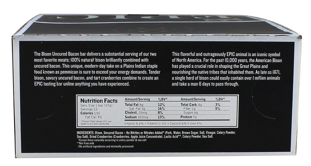 Bisão Barras Caixa Bacon + Oxicoco - 12 barras de ÉPICO - Imagem 2