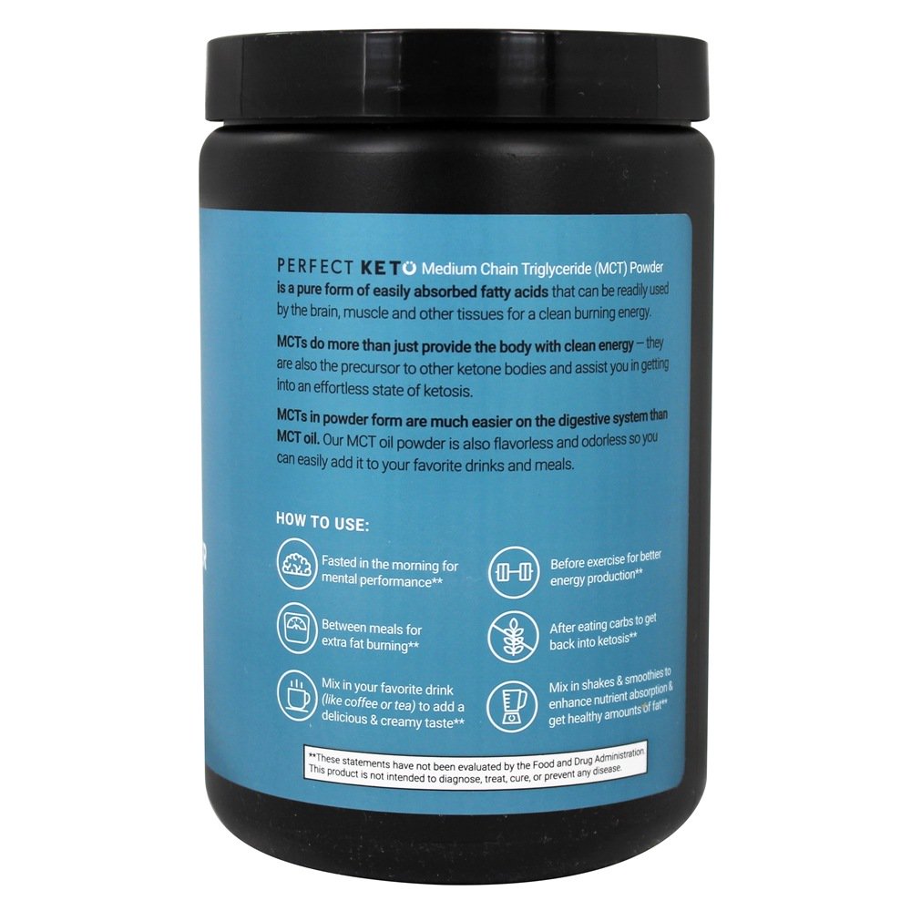 Suplemento de triglicerídeo de cadeia média de pó de óleo MCT - 10.6 oz. de Perfect Keto - Imagem 2