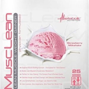 MuscLean, By Metabolic Nutrition, Weight Gainer, Strawberry Milkshake, 25 Servings