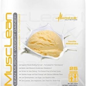 MuscLean, By Metabolic Nutrition, Weight Gainer, Vanilla Milkshake, 25 Servings