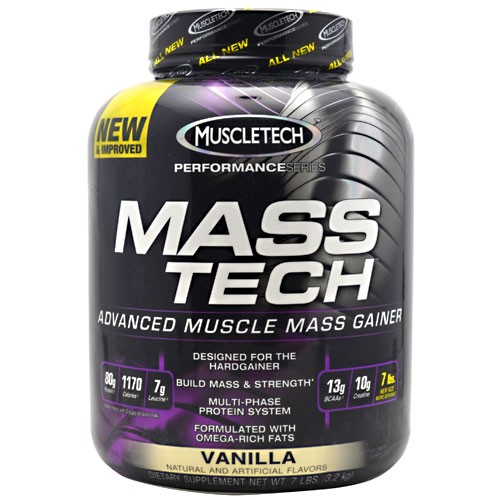 Mass-Tech By MuscleTech, Weight Gainer, Vanilla 7lb