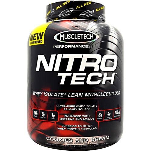 Nitro-Tech Performance Series By Muscletech, Cookies and Cream, 4 lbs