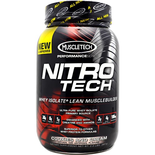 Nitro-Tech Performance Series By Muscletech, Cookies and Cream, 2 lbs