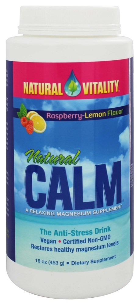 Natural Calm Magnesium Anti Stress Drink Raspberry Lemon Flavor   16 oz. by Natural Vitality