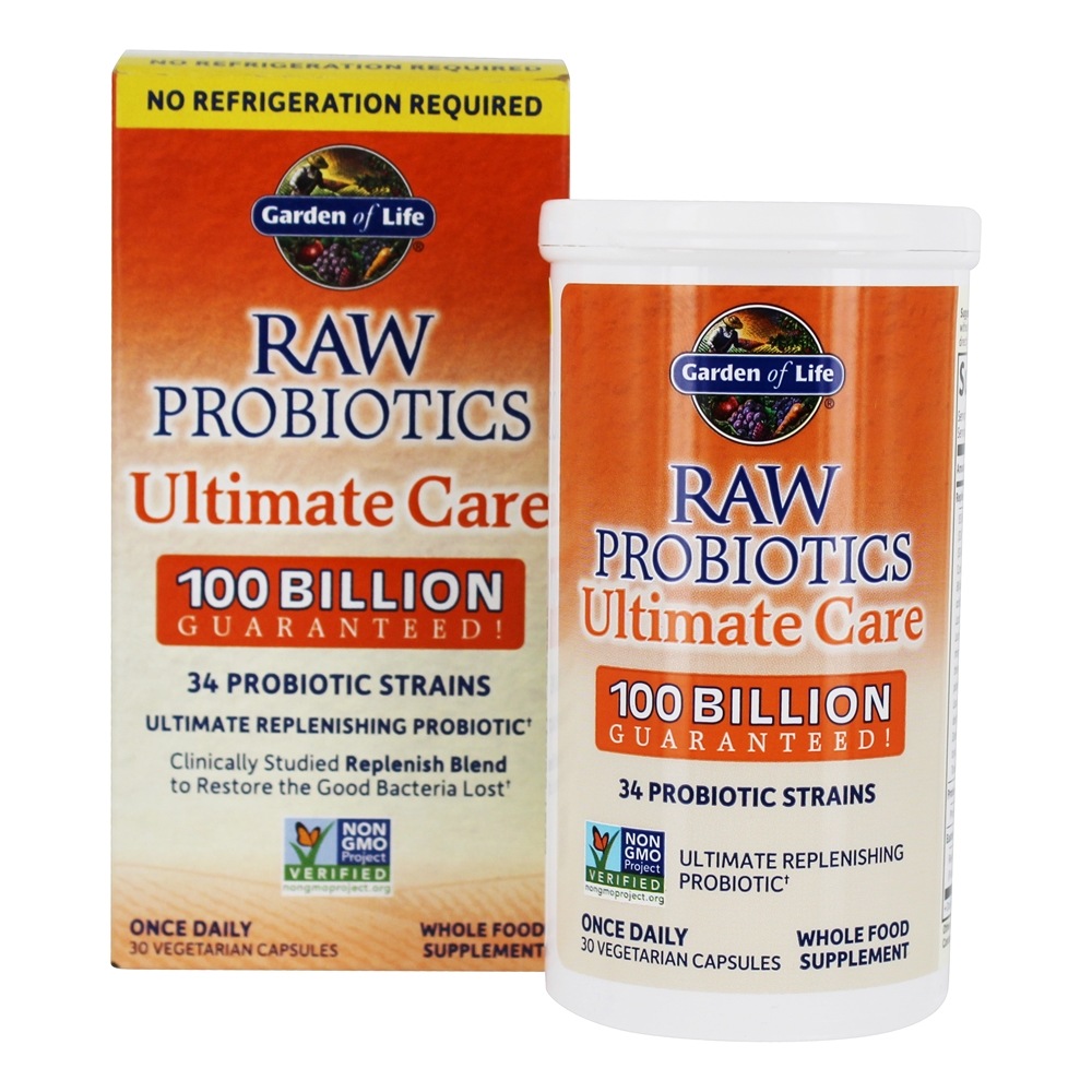 Raw Probiotics Ultimate Care 100 Billion CFU   30 Vegetarian Capsules by Garden of Life