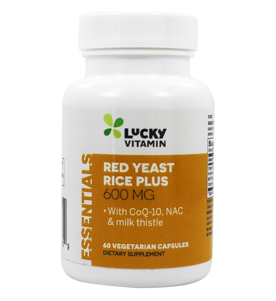 Red Yeast Rice Plus 600 mg.   60 Vegetarian Capsules by LuckyVitamin