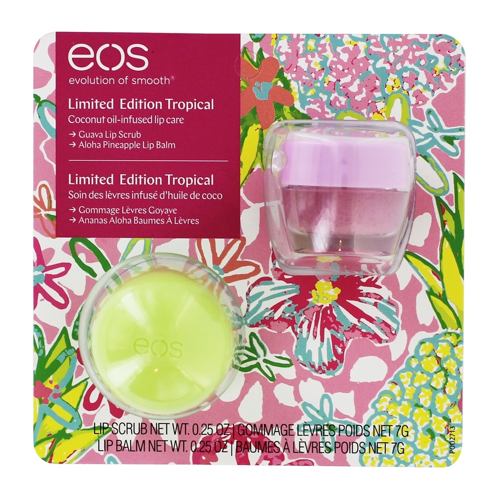 Sphere Lip Balm & Lip Scrub Combo Pack Aloha Pineapple & Guava   2 Count Limited Edition by EOS Evolution of Smooth