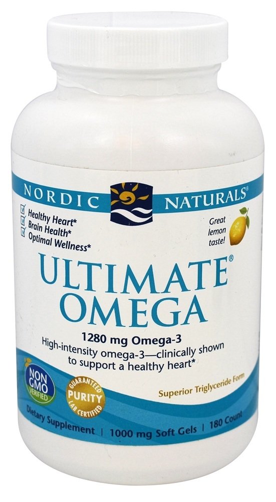 Ultimate Omega High Intensity Omega 3 Fish Oil Lemon 1280 mg.   180 Softgels by Nordic Naturals