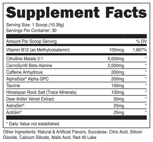 Bucked up pre workout supplement facts
