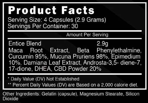 Entice her supplement facts