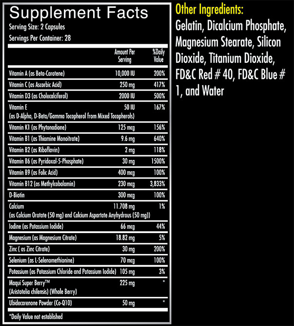 iForce Athletic Multi Supplement Facts