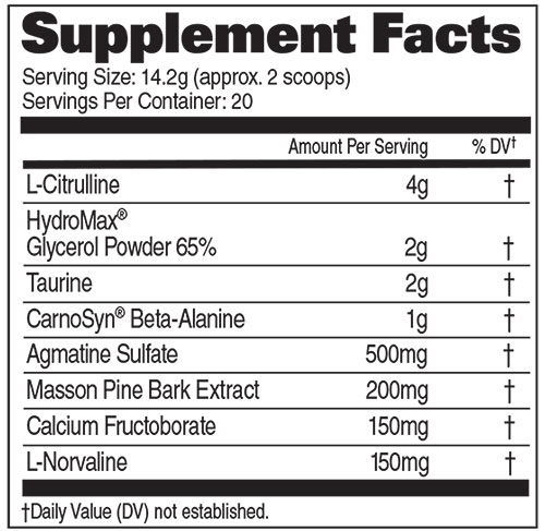 Nitraflex pump supplement facts
