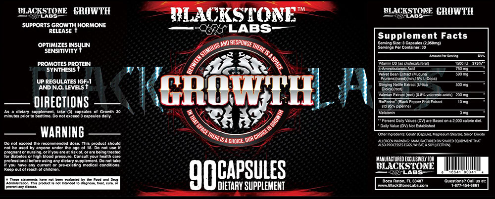 Blackstone labs growth product label